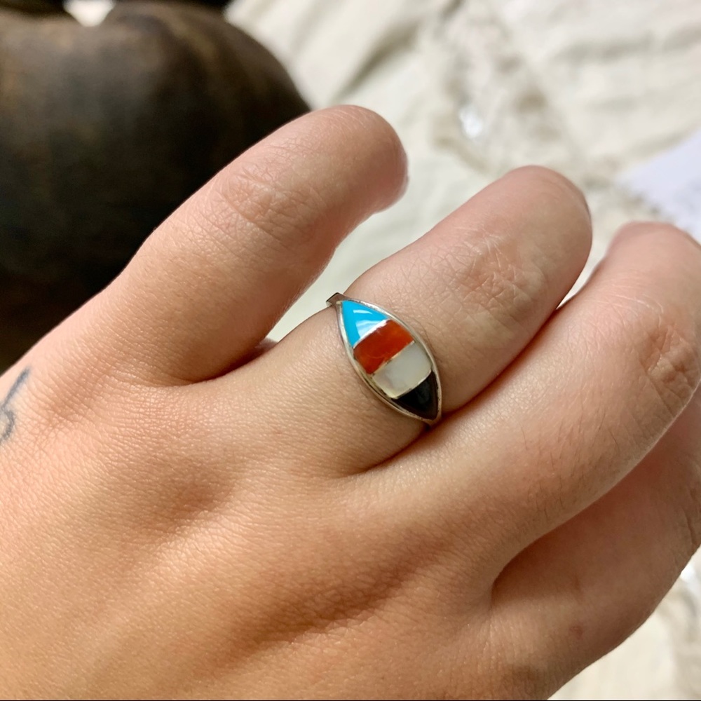 Sterling multi stone ring